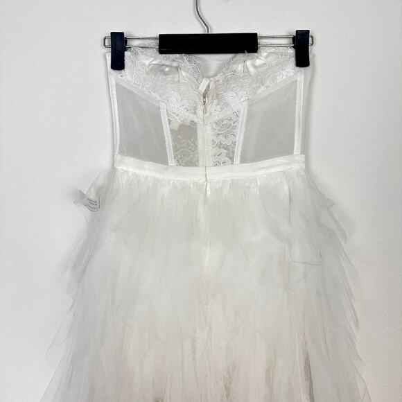 NWT For Love and Lemons White Bustier Formal Gown Tulle Bridal Wedding Dress - Picture 10 of 14